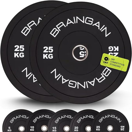 Black HD Bumper Weight Plates Rubber - 5kg to 25kg