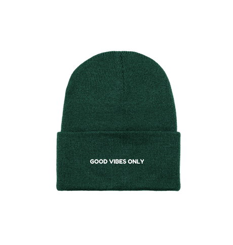 Bottle Green BRAINGAIN GOOD VIBES ONLY BEANIE (2nd)